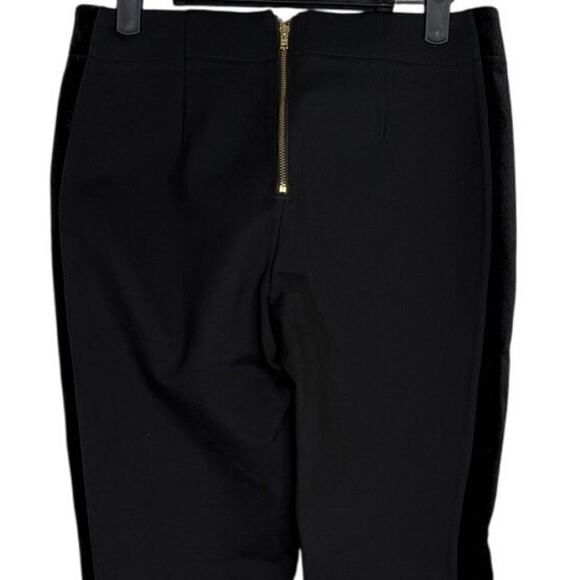 J. Crew Tuxedo Velvet Stripe Mid Rise Ankle Pants Back Zip Up Exposed 2 Black - Picture 5 of 15